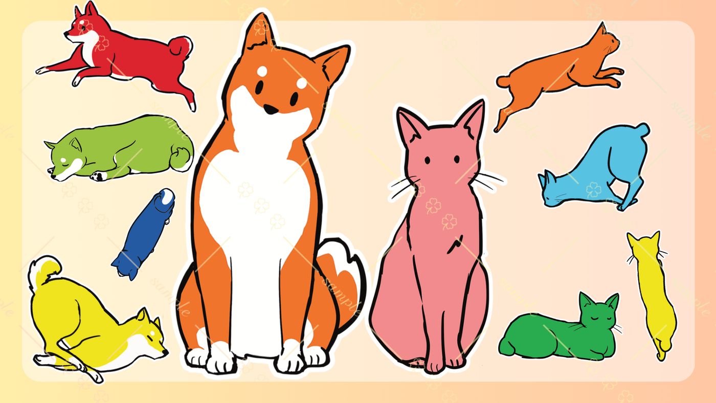 【ゲーム】キャラクターデザイン(犬と猫)