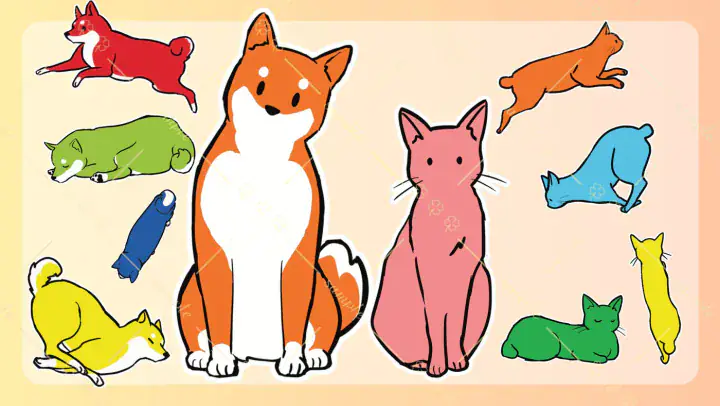【ゲーム】キャラクターデザイン(犬と猫)